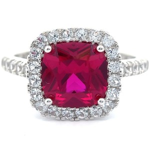 NEW Large Cushion Cut Ruby Halo Ring VIDEO