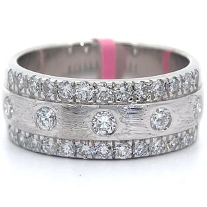 1.03 Carat Diamond Flush Set Pav Brushed & Bright Shine Ring VIDEO