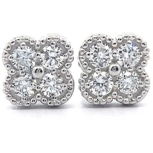 0.50 Carat Diamond Four-Petal Cluster Earrings VIDEO