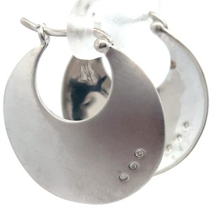 Natural Diamond Crescent Hoop Click-Top Earrings VIDEO