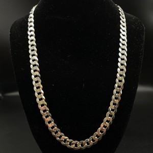 NEW Sterling Silver 7.80mm Beveled Curb Link Chain 22 Necklace, Heavyweight 34.20 Grams $499 Retail