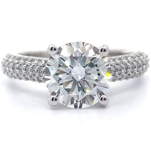 NEW 3 Carat Diamond Round Pav Tulip Gallery Ring in 14k White Gold w IGI Report VIDEO