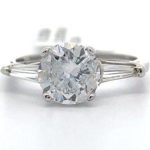 2.38 Carat Natural Diamond Three-Stone Ring in Platinum $30,640 Appraisal VIDEO
