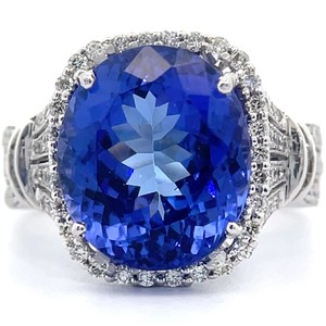 9.18 Carat Natural Tanzanite & 0.88 Carat Diamond 14K White Gold Ring $36,710 Appraisal Included VIDEO