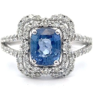 Oscar Friedman GIA Certified 2.09 Carat Natural Unheated Blue Sapphire & Diamond Ring in Platinum $16,173 Appraisal Included VIDEO