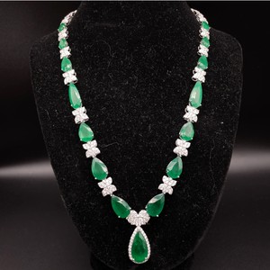 41.91 Carat Natural Emerald & Diamond Necklace in Platinum; $153,720 Appraisal Included *VIDEO*
