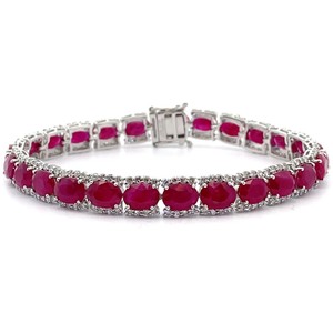 24.16 Carat GIA Certified Burmese Ruby & 3.05 Carat Diamond Bracelet by Oscar Friedman $47,989 Appraisal Included VIDEO