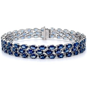 22.19 Carat Natural Blue Sapphire & 0.91 Carat Diamond Bracelet in 14K White Gold; $33,670 Appraisal Included *VIDEO*