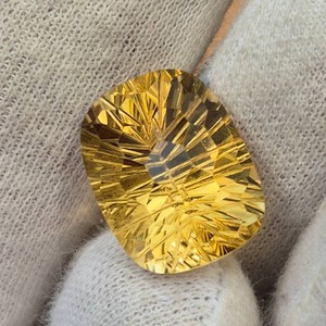 15.30 Carat Natural Citrine with Exceptional Starburst & Honeycomb Cut Retail $1,148 VIDEO
