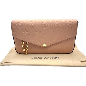 DESIGNER COPY  REPRODUCTION  Pink Embossed Monogram Chain Wallet with Dustcloth