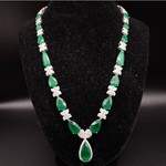41.91 Carat Natural Emerald & Diamond Necklace in Platinum; $153,720 Appraisal Included *VIDEO*