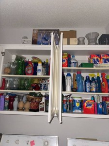 Lot of Assorted Laundry Supplies, Glassware & Household Decor