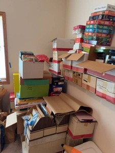 Box Lot of Homeschool Curriculum Books Puzzles & Teaching Supplies