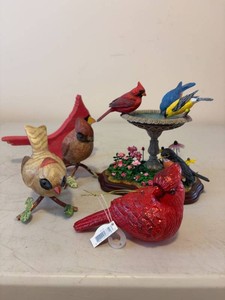 Danbury Mint Summer Gathering Bird Figurine & Assorted Cardinal Decor
