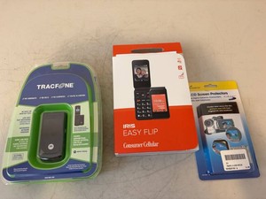 TracFone Motorola W260g Consumer Cellular Iris Flip Phone Accessory Lot