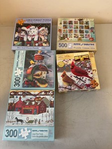 Bits And Pieces & MasterPieces Jigsaw Puzzle Lot Sealed Holiday Bird