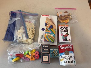 Mixed Family Game Lot Kikkerland Cat Stax Peace Campbells Quiz