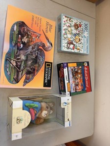 Lot of Jigsaw Puzzles & Peter Rabbit Collectible Plush Toy
