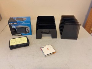Mixed Office Desktop Organizer Lot X-Acto Sharpener Hoya Filter