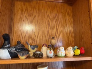 Lot of Assorted Bird Figurines & Decoys Wood Ceramic Metal Decor
