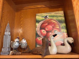 Box Lot of Assorted Home Decor Figurines Bird Art & Sculptures