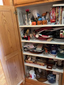 Box Lot of Assorted Kitchenware Glassware Decor Cookbooks