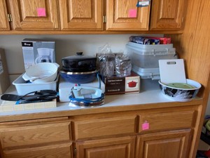 Box Lot of Assorted Kitchenware Small Appliances & Storage Bins