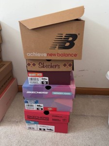 Lot of Womens Athletic Walking Shoes New Balance Skechers Size 9