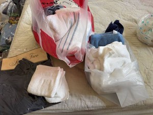 Rose Tree Table Runner & Assorted Towels Washcloths Mixed Linen Lot