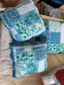 Set of 4 Coldwater Creek Fiesta Patch Throw Blankets Blue Green