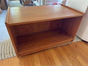 Danish Teak Rolling Media Stand Low Cabinet 31.5 x 19 x 19