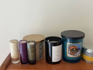 Lot of Assorted Candles Home Fragrance Decor Place & Time Coasters Never used