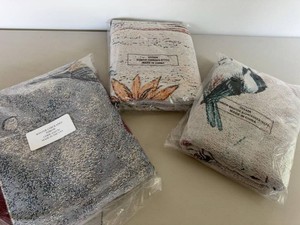 New Old Stock Woven Tapestry Throw Blankets Bird & Garden Designs - New in packaging
