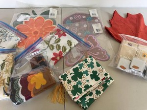 Lot of Assorted Seasonal Table Linens Doilies Napkins Placemats Decor
