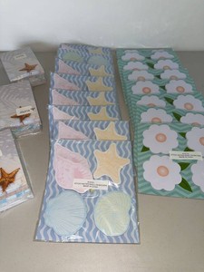 Assorted Sticky Notes Memo Pad Lot Daisy Shell Starfish Designs