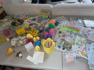 Lot of Assorted Easter Decorations Craft Supplies Bunny Egg Decor