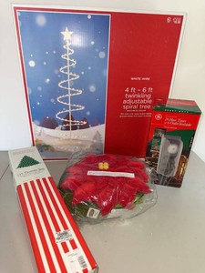 Christmas Decor Lot Spiral Light Tree GE Timer Silvestri Tree