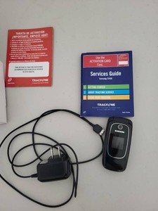Samsung T245G TracFone Flip Phone w Charger & Manuals Black