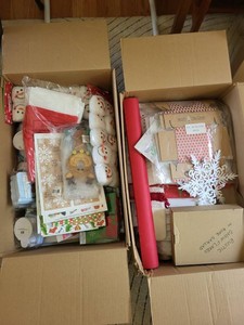 Assorted Christmas Gift Wrap Craft & Party Supplies Box Lot