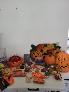 Assorted Halloween Thanksgiving Fall Decor Pumpkins Scarecrows Lot