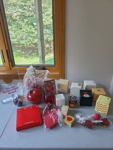 Apple Themed Decor Lot Glass Brass Avon Teacher Award Ornaments
