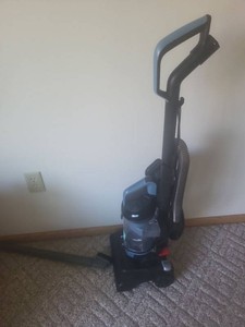 Bagless Upright Vacuum Cleaner w Hose & Onboard Tools Black Blue