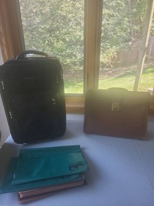 Hartmann Cowhide Briefcase & Studio Rolling Case Business Luggage Lot