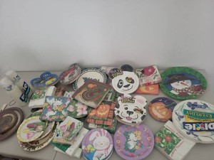 Assorted Seasonal Disposable Party Supplies Plates Napkins Cups