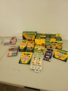 Crayola School Supplies Box Lot Crayons Colored Pencils Paints