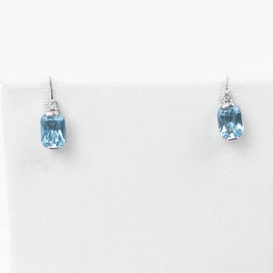 Diamond and Blue Topaz Sterling Silver Earrings