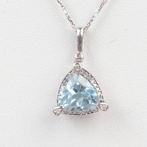Trillion-Cut Aquamarine Sterling Silver Necklace