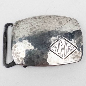 Vintage Flagg Sterling Silver Belt Buckle - HYM Monogram