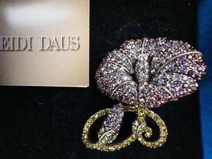 Heidi Daus Morning Glamour Pave Crystal Floral Brooch