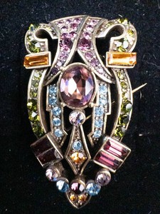 Heidi Daus Multicolor Crystal Embellished Statement Brooch